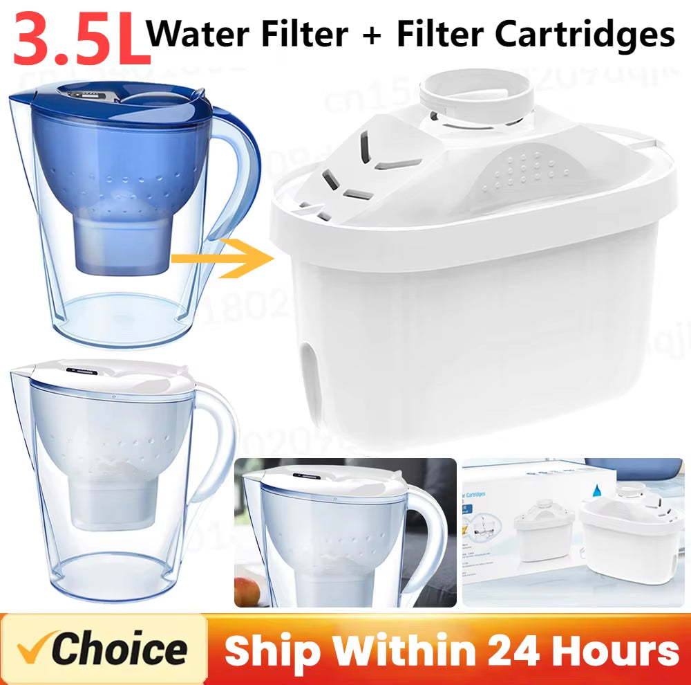 3.5L Activated Carbon Water Filter System with Replacement Cartridges for Household Use