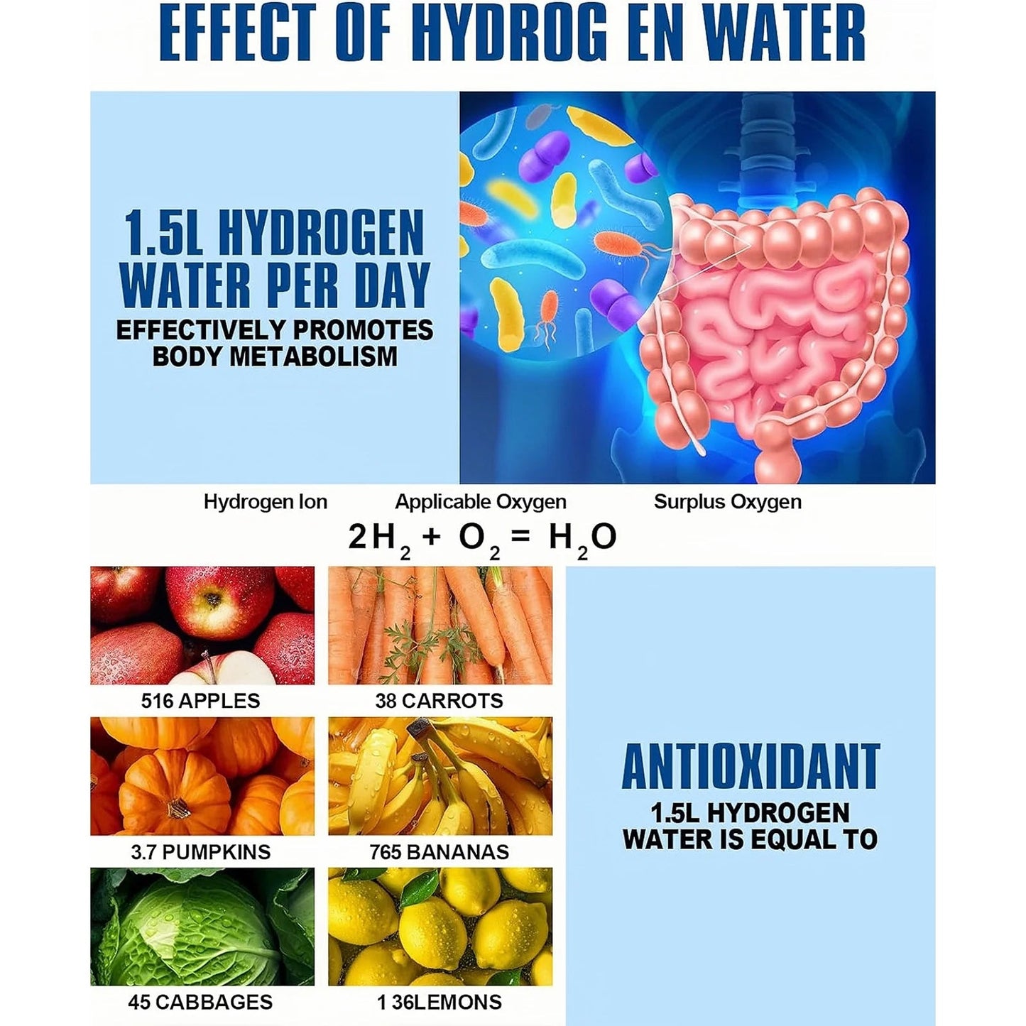 Portable Hydrogen Water Ionizer - Rechargeable Hydrogen Water Generator for Home and Travel - Silver