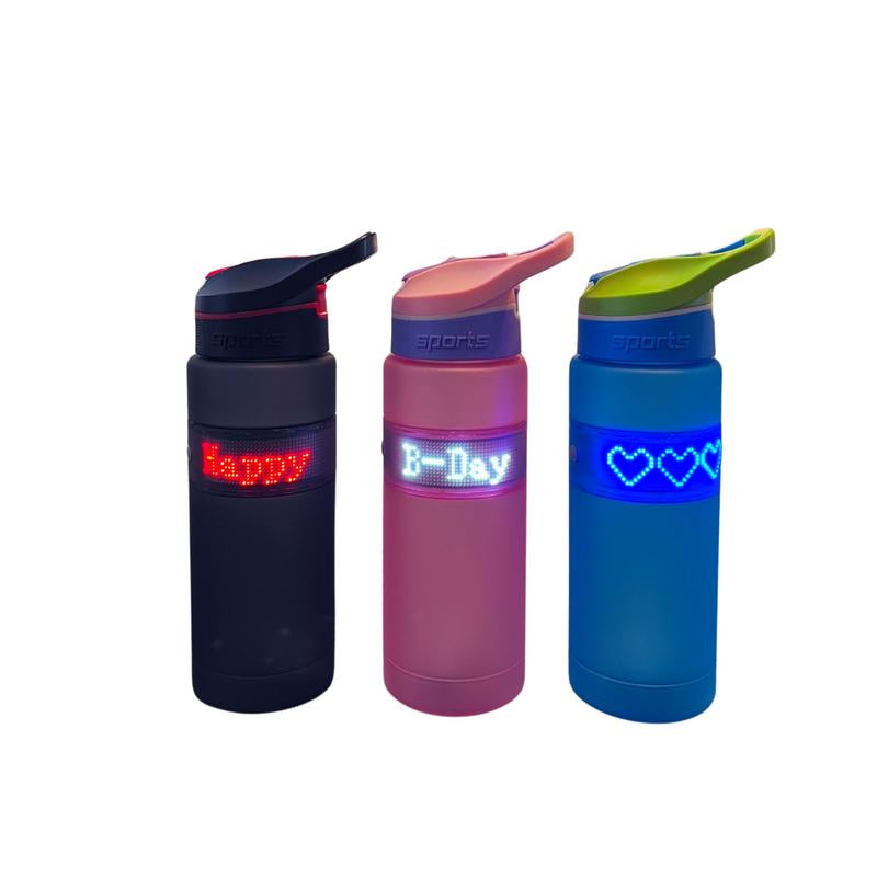 ARCTIC GLOW 27 Oz Customizable LED Water Bottle with Leakproof Straw Top - Stay Hydrated in Style!