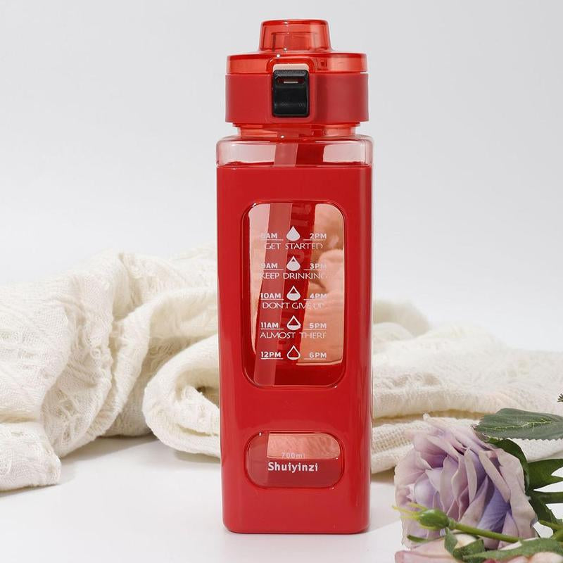 Inspirational 700ml Portable Water Bottle with Straw - Reusable Tumbler for Sports & Outdoor Adventures, Perfect for Music Festivals