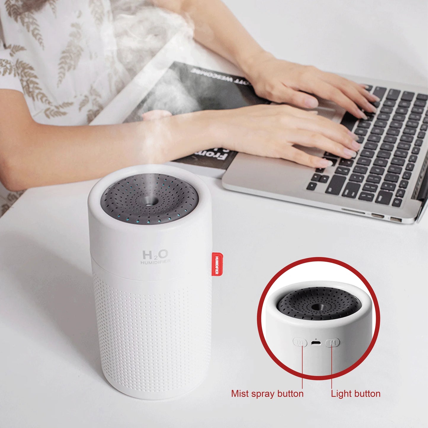 Adofi 750ML Humidifiers for Bedroom, Cool Mist Humidifiers, Quiet Ultrasonic Humidifiers Large Room, Humidifiers for Babies Nursery, Smart Sleep Mode, Auto Shut-Off Protection, 7 Color LED Light
