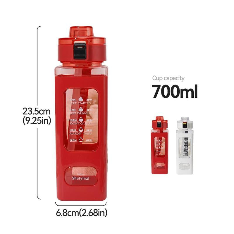 Inspirational 700ml Portable Water Bottle with Straw - Reusable Tumbler for Sports & Outdoor Adventures, Perfect for Music Festivals