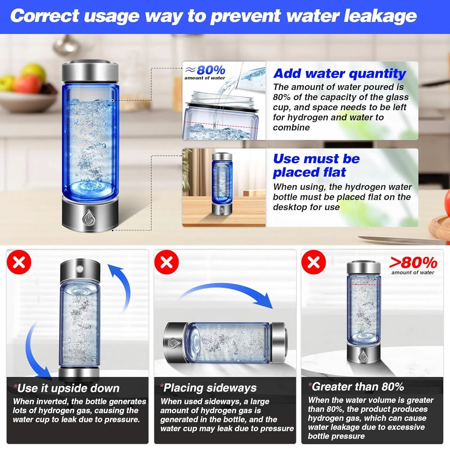 Gcvioh Hydrogen Water Bottle Generator