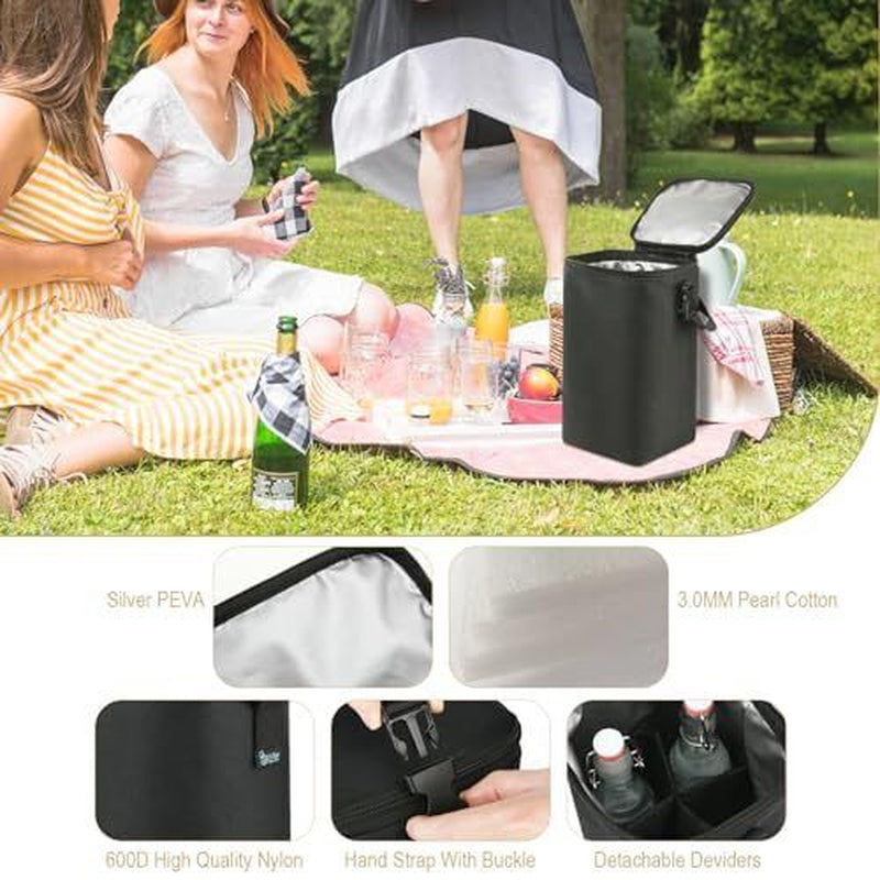 Beautyflier Flip Top Glass Bottles Carrying Bag, Hold 4 Bottles 16Oz/500Ml