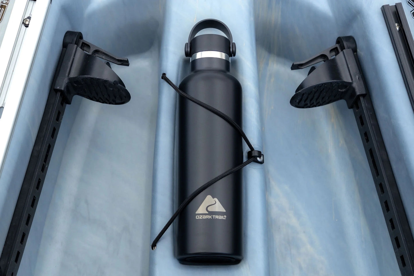Ozark Trail 24 Oz Stainless Steel Water Bottle with Handle, Black