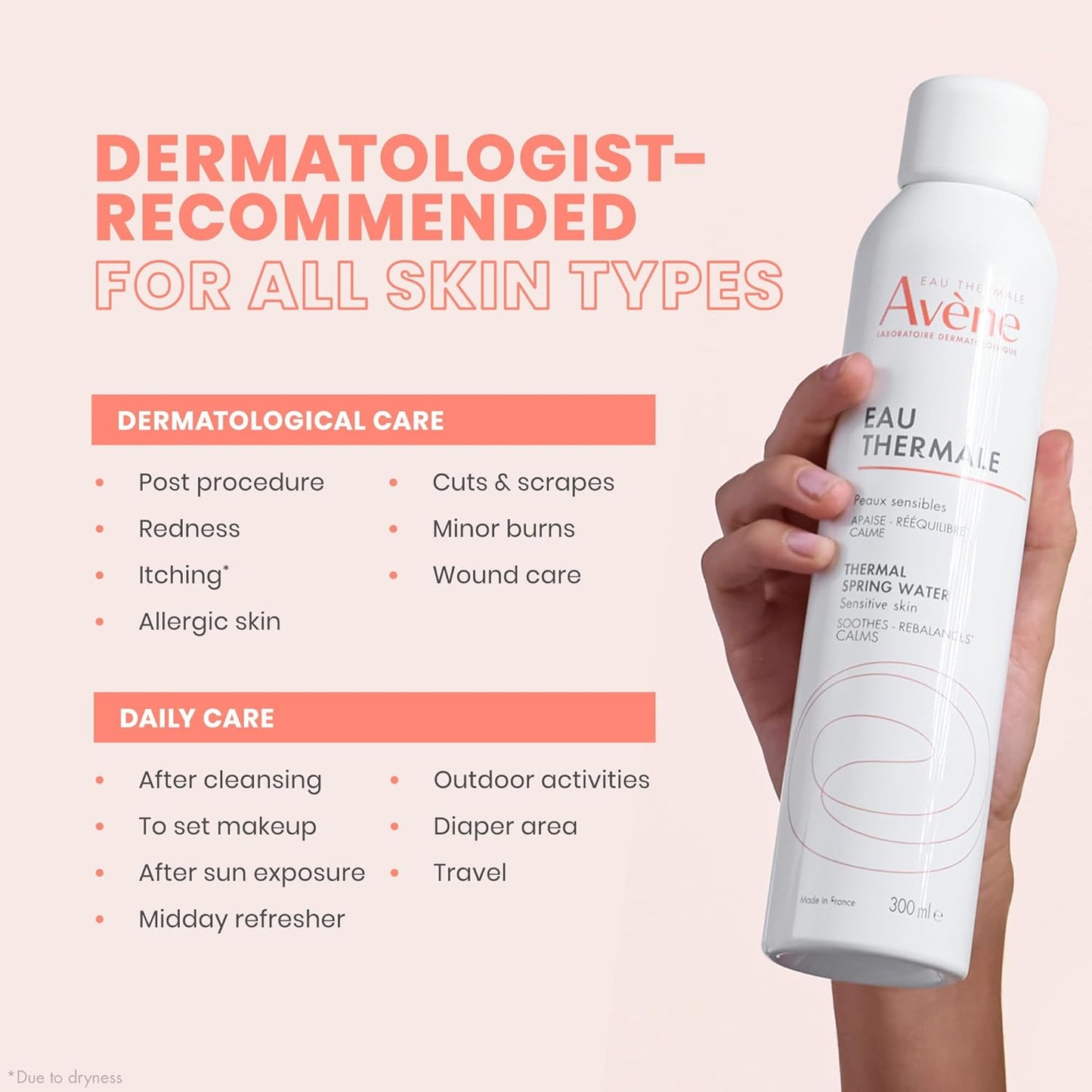 Avène Thermal Spring Water, Soothing Calming Facial Mist Spray for Sensitive Skin