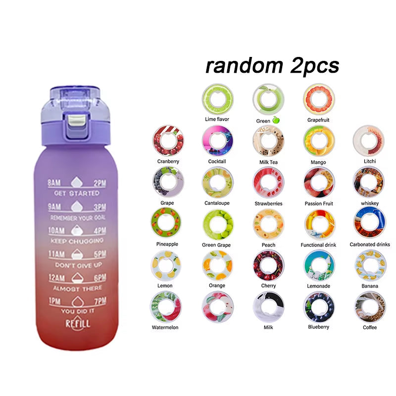 LUSQI 1L Gradient Scale Flavor Infuser Water Bottle with Two Scent Pods - Ideal for Travel, Sports, and Summer Hydration