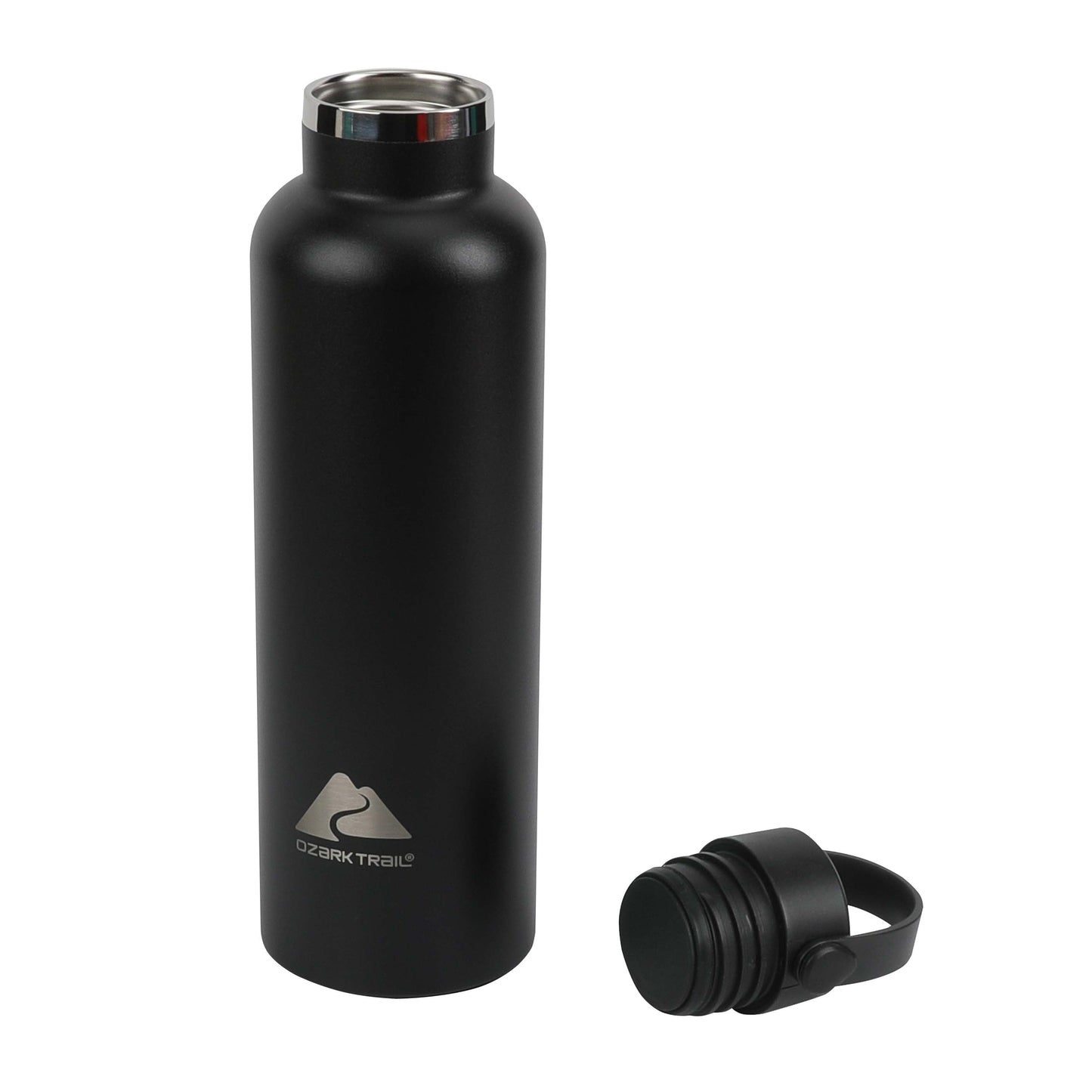 Ozark Trail 24 Oz Stainless Steel Water Bottle with Handle, Black