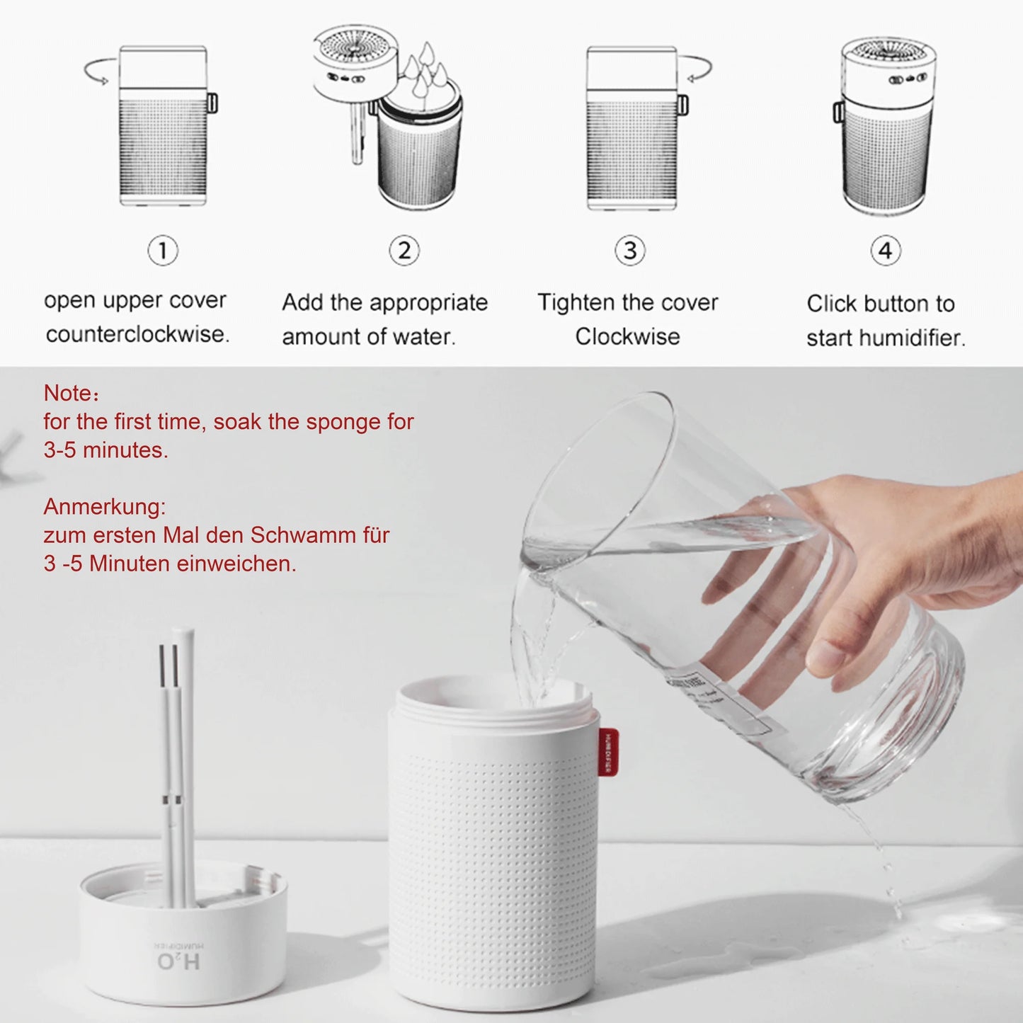 Adofi 750ML Humidifiers for Bedroom, Cool Mist Humidifiers, Quiet Ultrasonic Humidifiers Large Room, Humidifiers for Babies Nursery, Smart Sleep Mode, Auto Shut-Off Protection, 7 Color LED Light