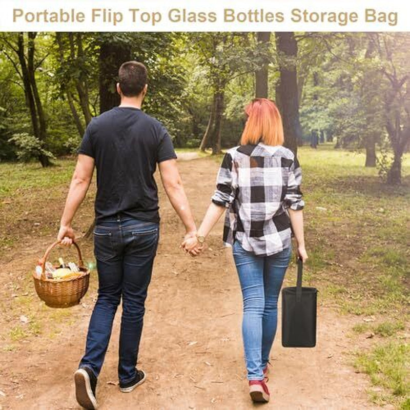 Beautyflier Flip Top Glass Bottles Carrying Bag, Hold 4 Bottles 16Oz/500Ml