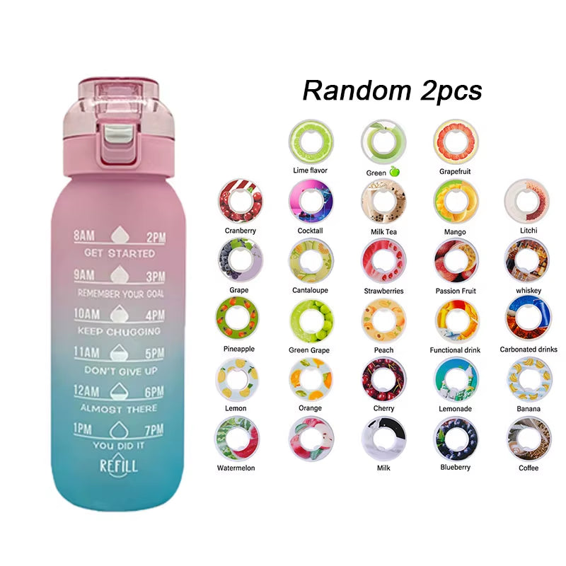 LUSQI 1L Gradient Scale Flavor Infuser Water Bottle with Two Scent Pods - Ideal for Travel, Sports, and Summer Hydration