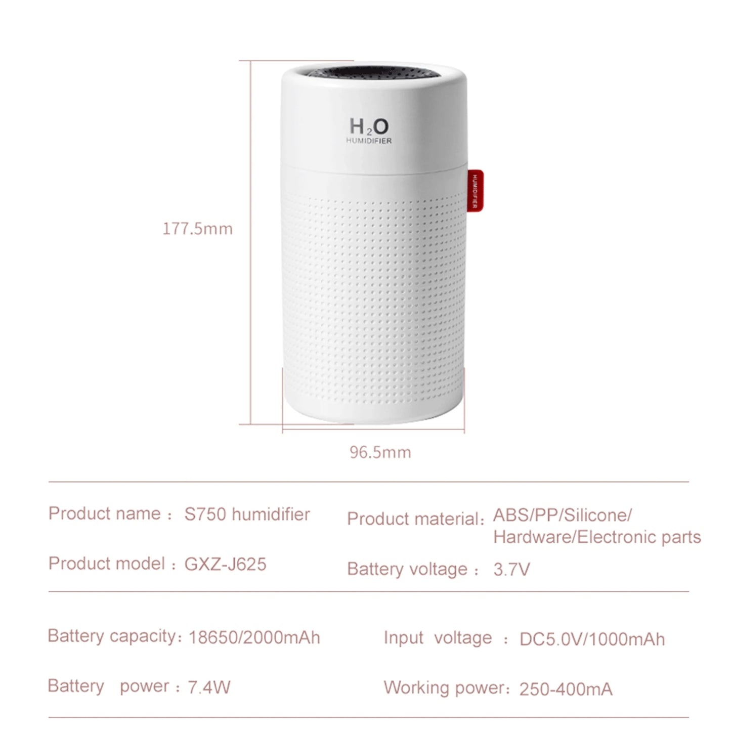 Adofi 750ML Humidifiers for Bedroom, Cool Mist Humidifiers, Quiet Ultrasonic Humidifiers Large Room, Humidifiers for Babies Nursery, Smart Sleep Mode, Auto Shut-Off Protection, 7 Color LED Light
