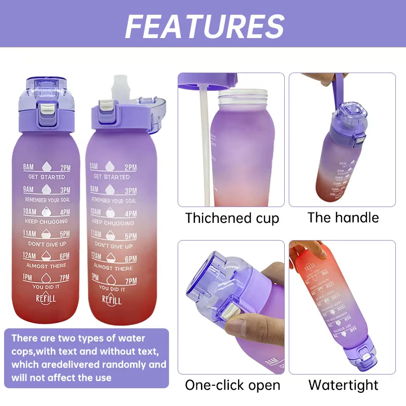 LUSQI 1L Gradient Scale Flavor Infuser Water Bottle with Two Scent Pods - Ideal for Travel, Sports, and Summer Hydration
