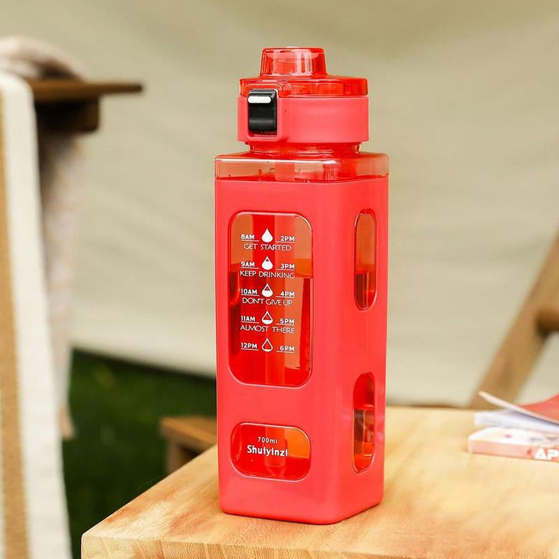 Inspirational 700ml Portable Water Bottle with Straw - Reusable Tumbler for Sports & Outdoor Adventures, Perfect for Music Festivals