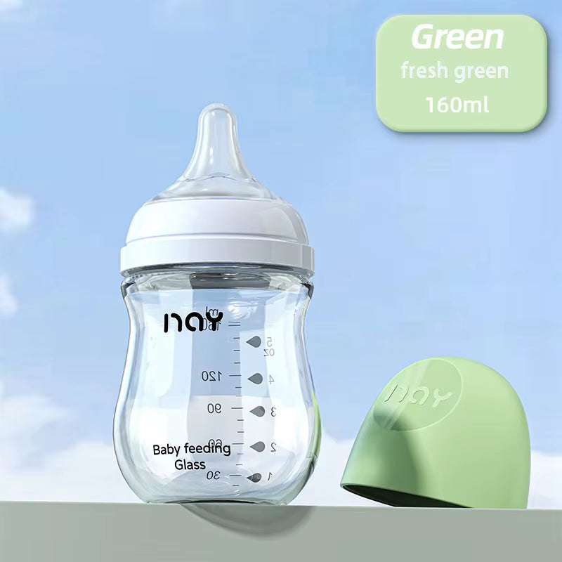 Glass Bottles Newborn Feeding Bottles 80ML/160ML Baby Bottle Anti-Flatulence Milk Feeding Bottles Infant BPA Free
