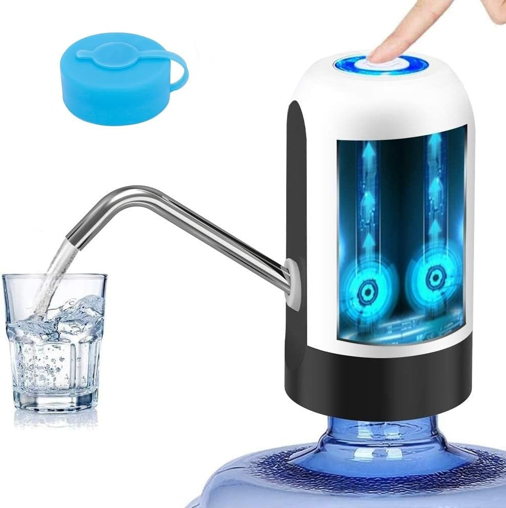 Myvision 3-5 Gallon Bottle Water Pump,Portable Electric Water Dispenser USB Charging,5 Gallon Water Jug Dispenser Pump Switch (White)