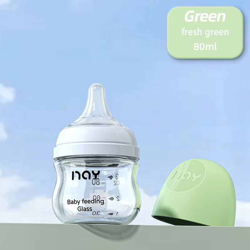 Glass Bottles Newborn Feeding Bottles 80ML/160ML Baby Bottle Anti-Flatulence Milk Feeding Bottles Infant BPA Free
