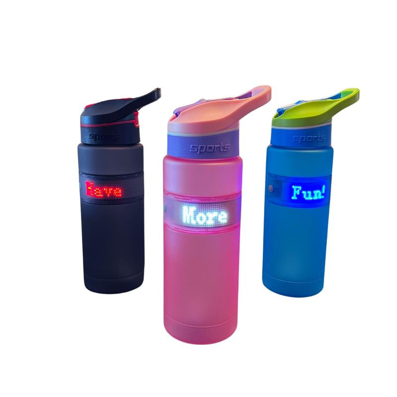 ARCTIC GLOW 27 Oz Customizable LED Water Bottle with Leakproof Straw Top - Stay Hydrated in Style!