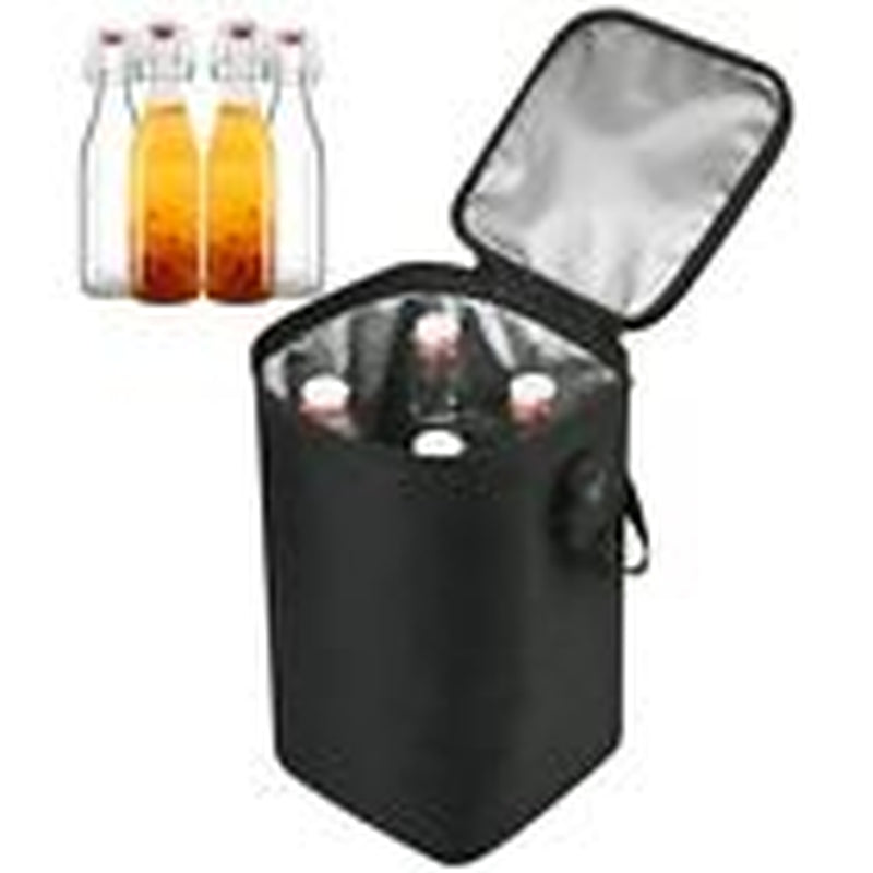 Beautyflier Flip Top Glass Bottles Carrying Bag, Hold 4 Bottles 16Oz/500Ml