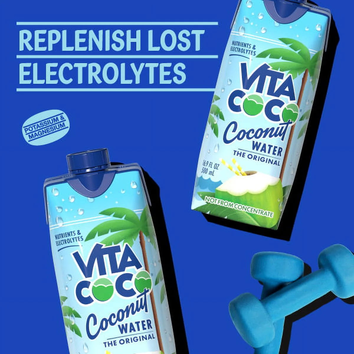 Vita Coco the Original Coconut Water, Nutrients & Electrolytes Rich, Pure, 16.9 Fl Oz Tetra, 4-Pack