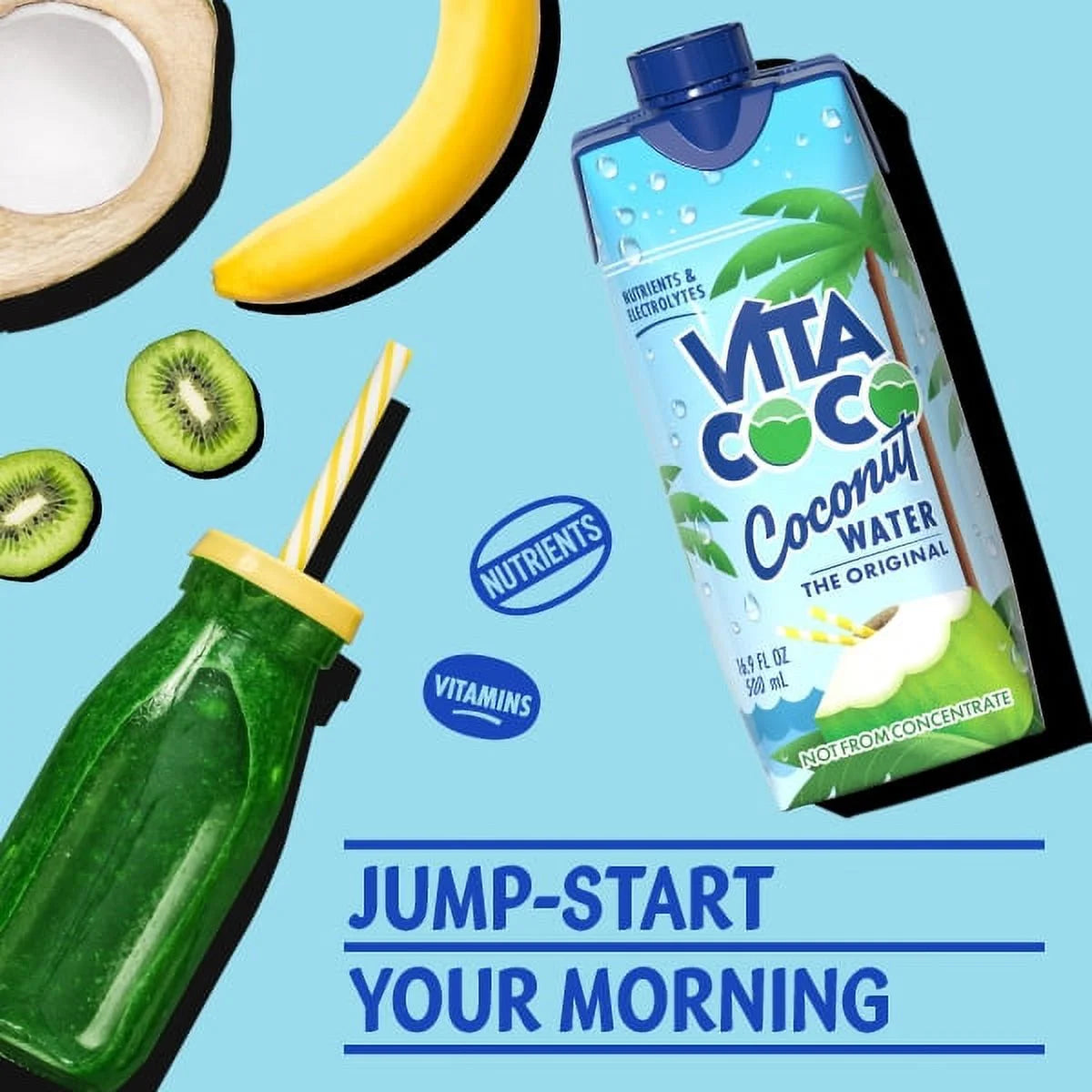 Vita Coco the Original Coconut Water, Nutrients & Electrolytes Rich, Pure, 16.9 Fl Oz Tetra, 4-Pack