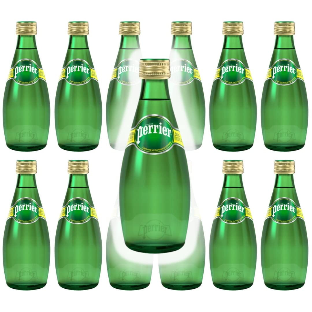 Perrier Sparkling Natural Mineral Water, 11 Oz Glass Bottles - (Pack of 12) - (Total of 132 Fl Oz)