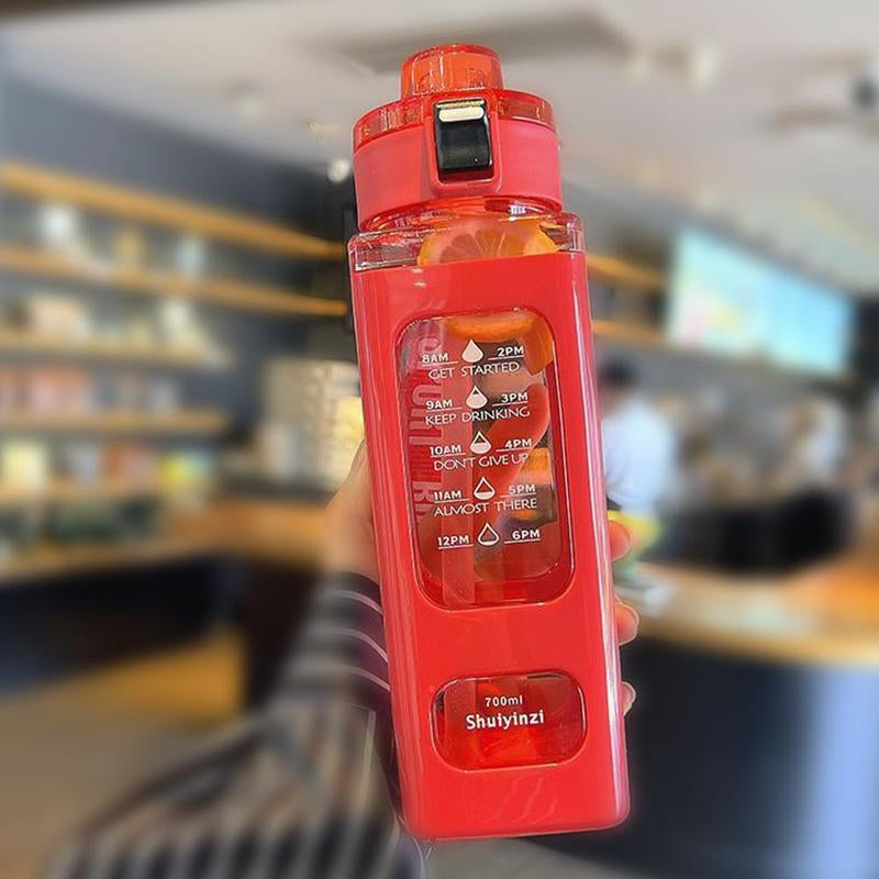 Inspirational 700ml Portable Water Bottle with Straw - Reusable Tumbler for Sports & Outdoor Adventures, Perfect for Music Festivals