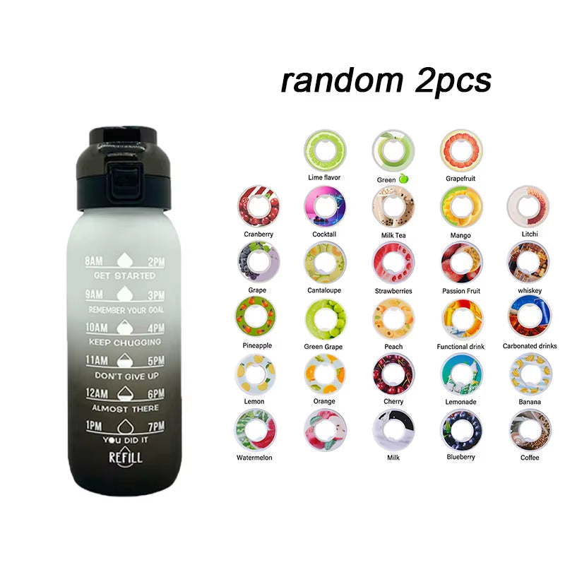 LUSQI 1L Gradient Scale Flavor Infuser Water Bottle with Two Scent Pods - Ideal for Travel, Sports, and Summer Hydration