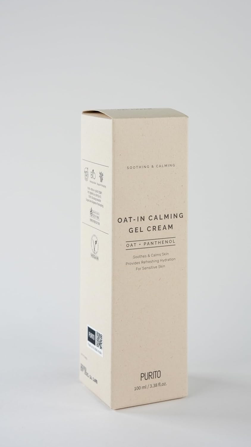 PURITO Oat-In Calming Gel Cream 100 Ml / 3.38 Fl. Oz. Vegan, Facial Cream, Moisture Cream for Face, Natural Ingredients