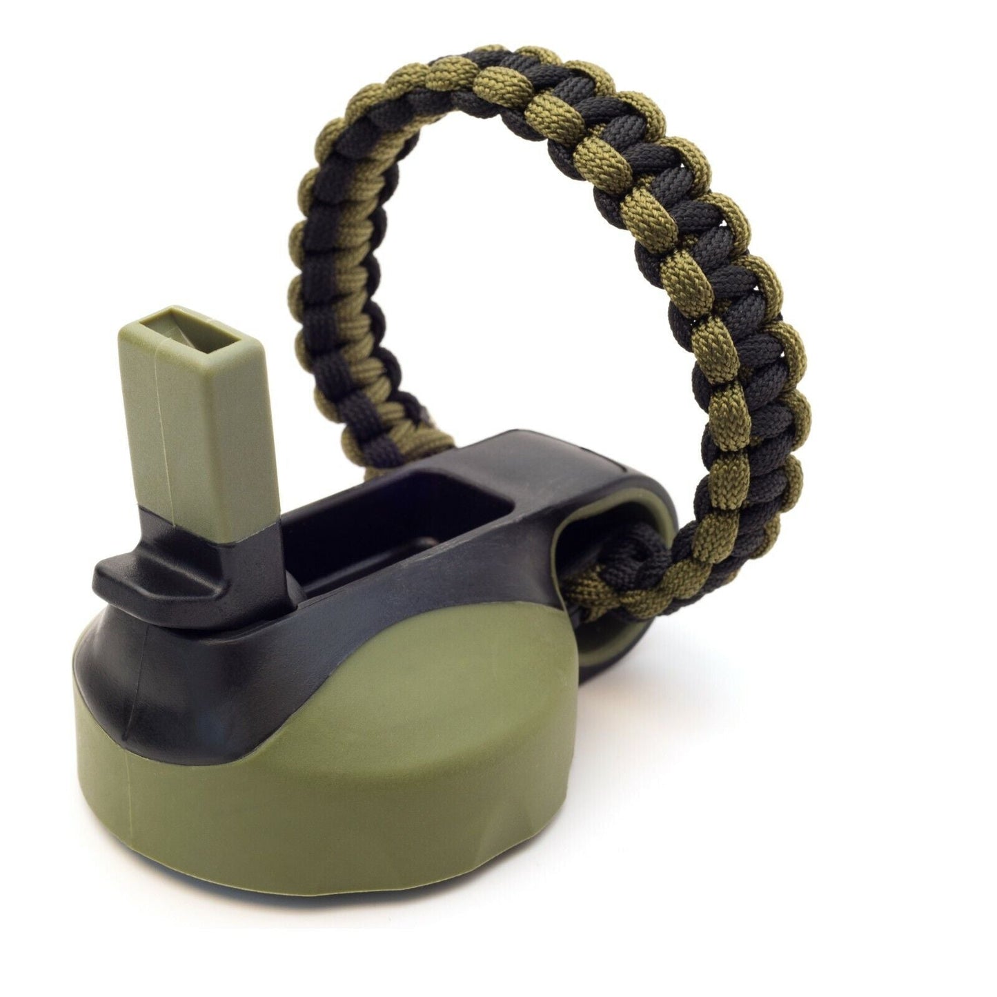 Wide Mouth Flip Straw Lid with Paracord Handle and Silicone Straw for Hydro Flask