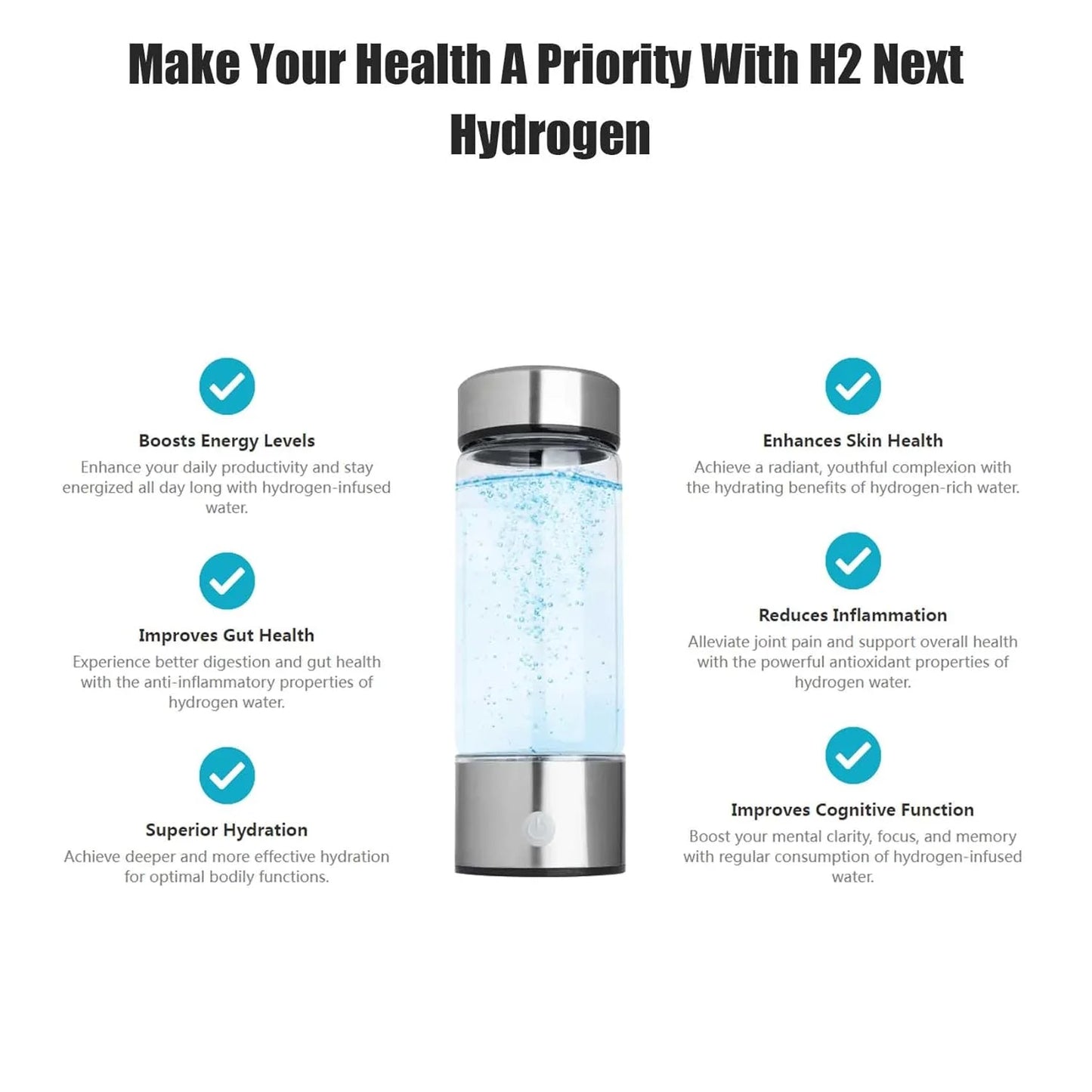 H2 Next - H2Next Hydrogen Water Bottle (Black)