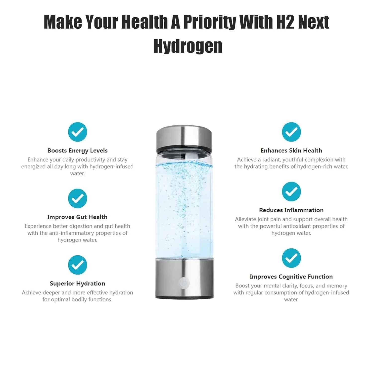 H2 Next - H2Next Hydrogen Water Bottle (Black)