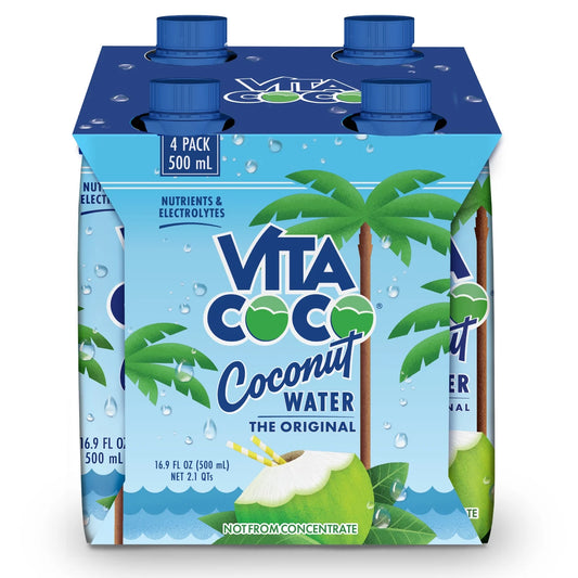 Vita Coco the Original Coconut Water, Nutrients & Electrolytes Rich, Pure, 16.9 Fl Oz Tetra, 4-Pack