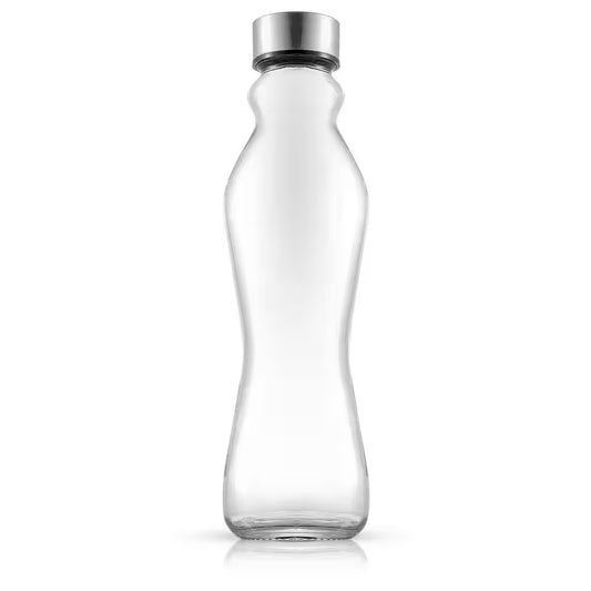 Spring 18 Oz. Clear Glass Water Bottles with Stainless Steel Cap (Set of 6)