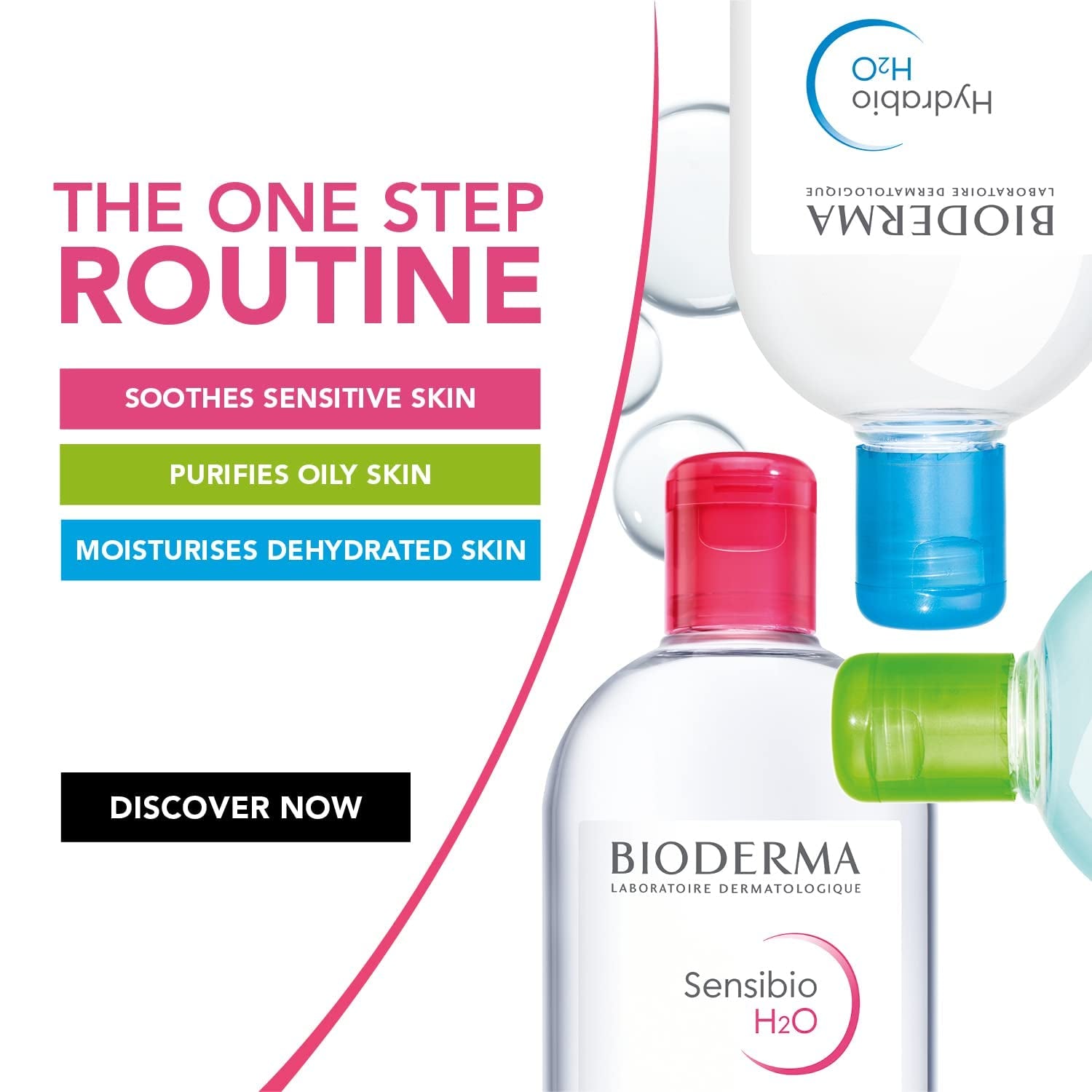Bioderma - Hydrabio H2O Micellar Water - Face Cleanser and Makeup Remover - Micellar Cleansing Water for Dehydrated Sensitive Skin