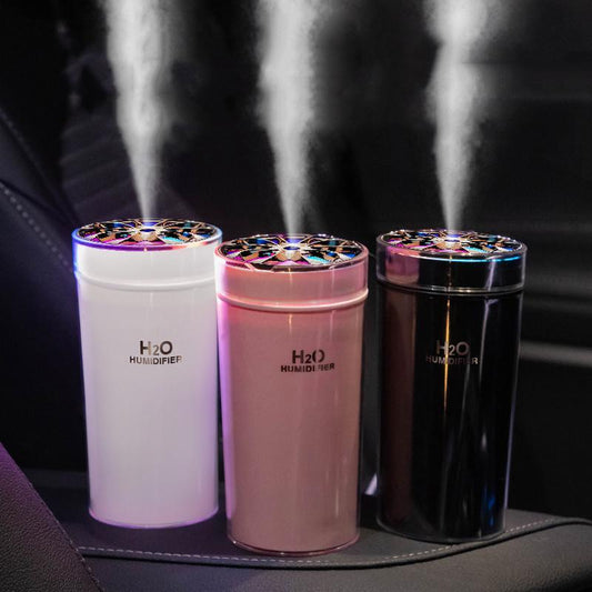 Breathe Easy Anywhere! 🌬️✨ 300ML Portable USB Humidifier with Colorful LED Night Light & Aroma Diffuser - Perfect for Home, Car, Office, and Bedroom! 💧💖