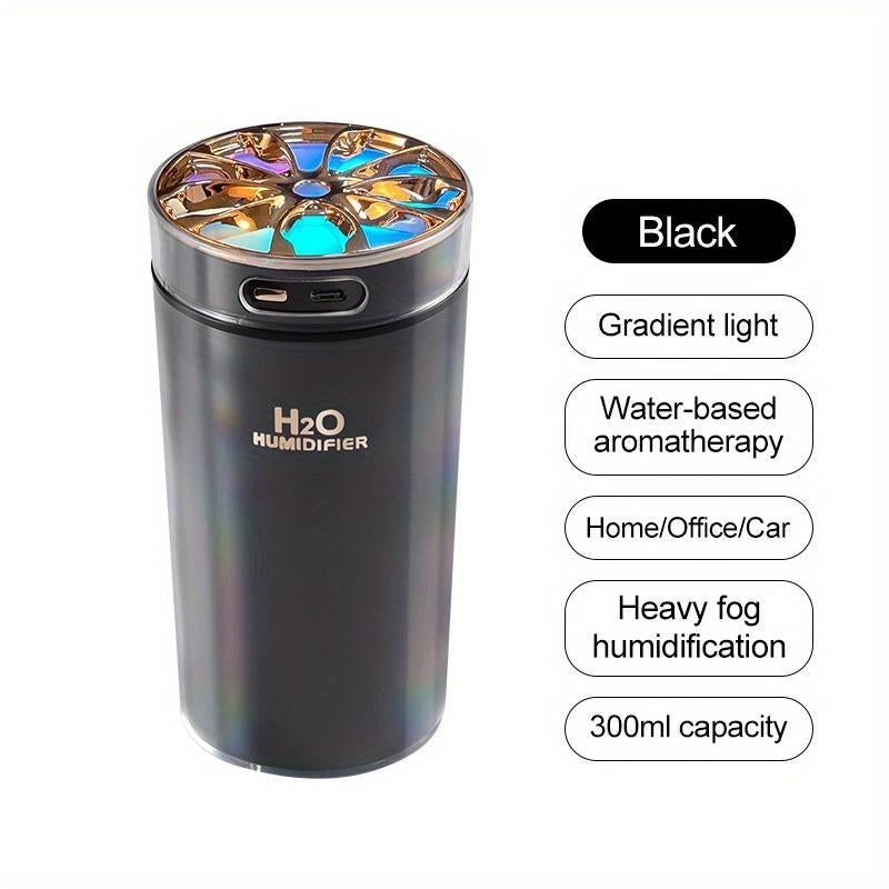 Breathe Easy Anywhere! 🌬️✨ 300ML Portable USB Humidifier with Colorful LED Night Light & Aroma Diffuser - Perfect for Home, Car, Office, and Bedroom! 💧💖