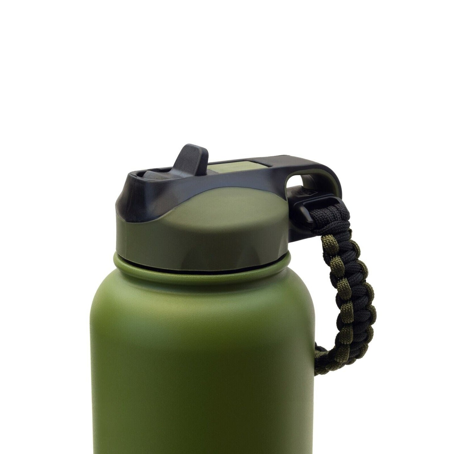 Wide Mouth Flip Straw Lid with Paracord Handle and Silicone Straw for Hydro Flask