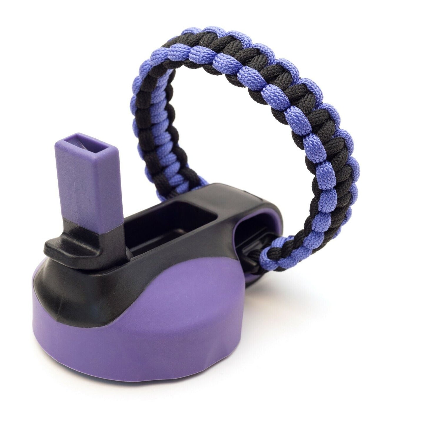 Wide Mouth Flip Straw Lid with Paracord Handle and Silicone Straw for Hydro Flask