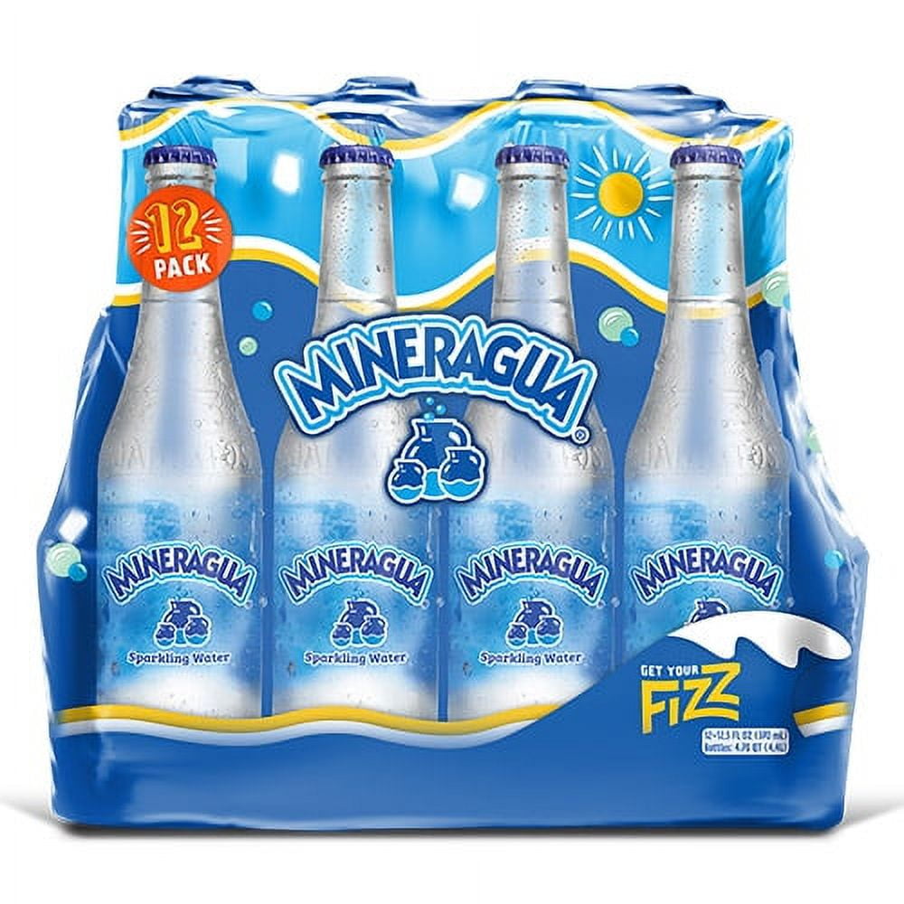 Jarritos Mineragua Sparkling Water, 12.5 Fl Oz Glass Bottles, 12 Pack