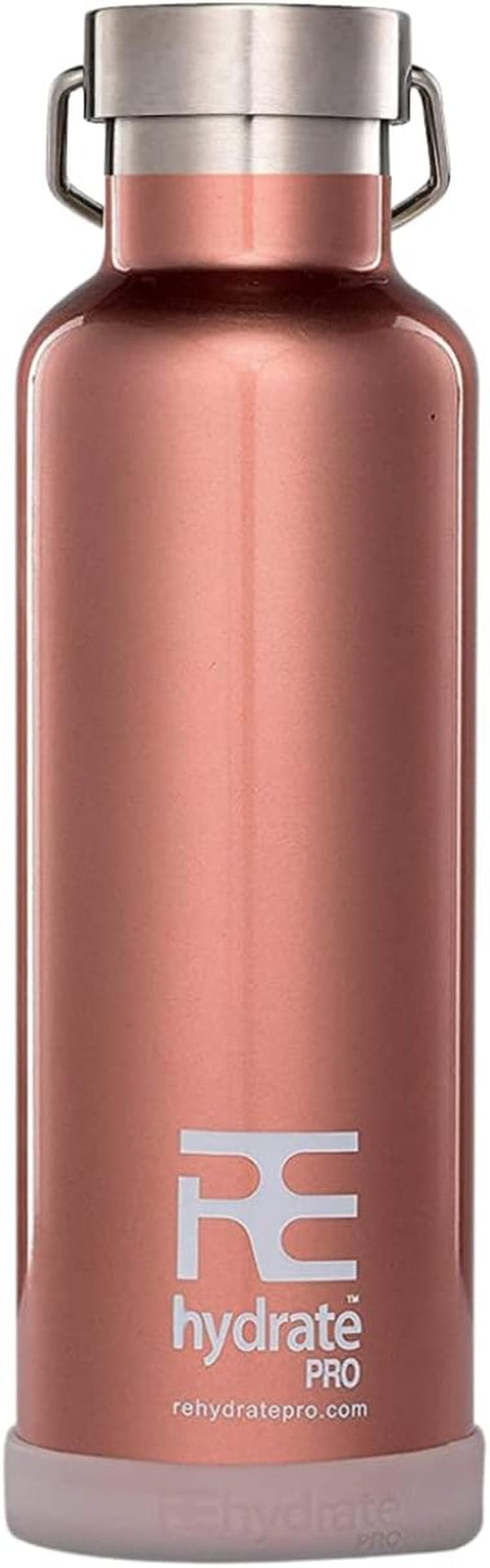 Rehydrated Pro 25Oz Insulated Water Bottle with Straw, Bonus Lids and Leak Proof Flask to Keep Liquids Hot or Cold- Triple Wall Vacuum Water Bottle Insulated, Perfect for Gifts