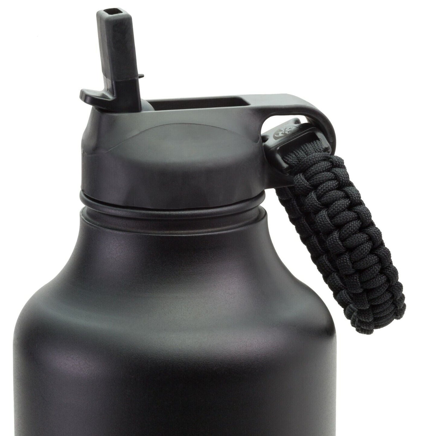 Wide Mouth Flip Straw Lid with Paracord Handle and Silicone Straw for Hydro Flask