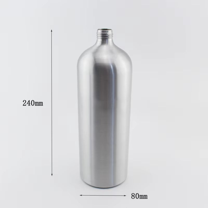 1Pc 1000ML Empty Aluminum Bottles with Gold Lotion Cream Pump 1L Metal Oil Cosmetics Container Silver Liquid Soap Dispenser
