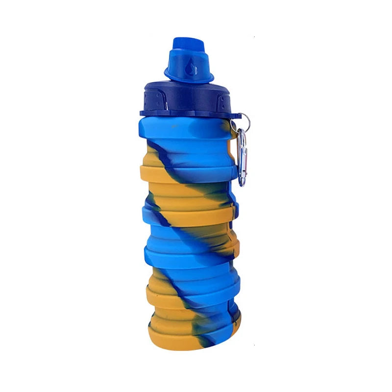 Silicone Collapsible Water Bottles Foldable Sports Cups with Buckle Portable Outdoor Travel Leak Proof Sport Bottles