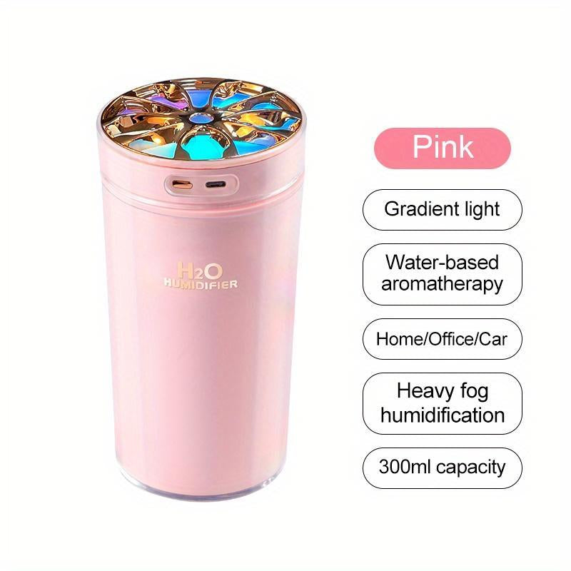 Breathe Easy Anywhere! 🌬️✨ 300ML Portable USB Humidifier with Colorful LED Night Light & Aroma Diffuser - Perfect for Home, Car, Office, and Bedroom! 💧💖