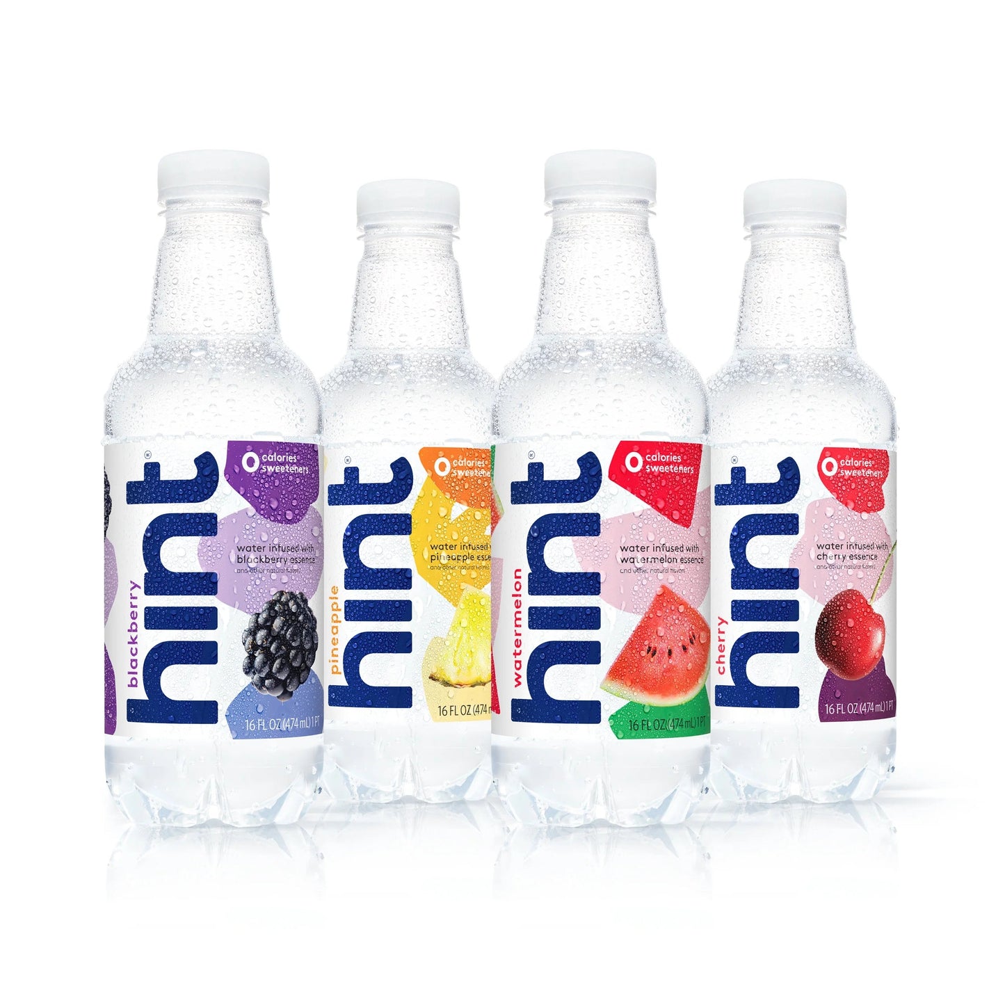 Variety Pack of Flavored Water: Pineapple, Watermelon, Blackberry, and Cherry, 16 Fl Oz, 12 Count