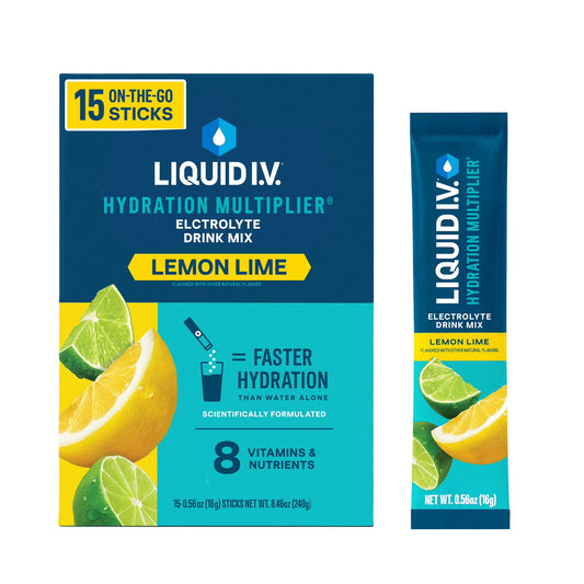(8 Pack) Liquid I.V.® Lemon Lime Hydration Multiplier® Powdered Electrolyte Drink Mix, 6 Count Packets