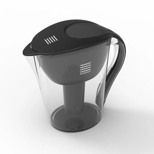 Drinkpod Ultra Premium Alkaline Water Pitcher 3.5L Capacity Includes 3 Filters Black