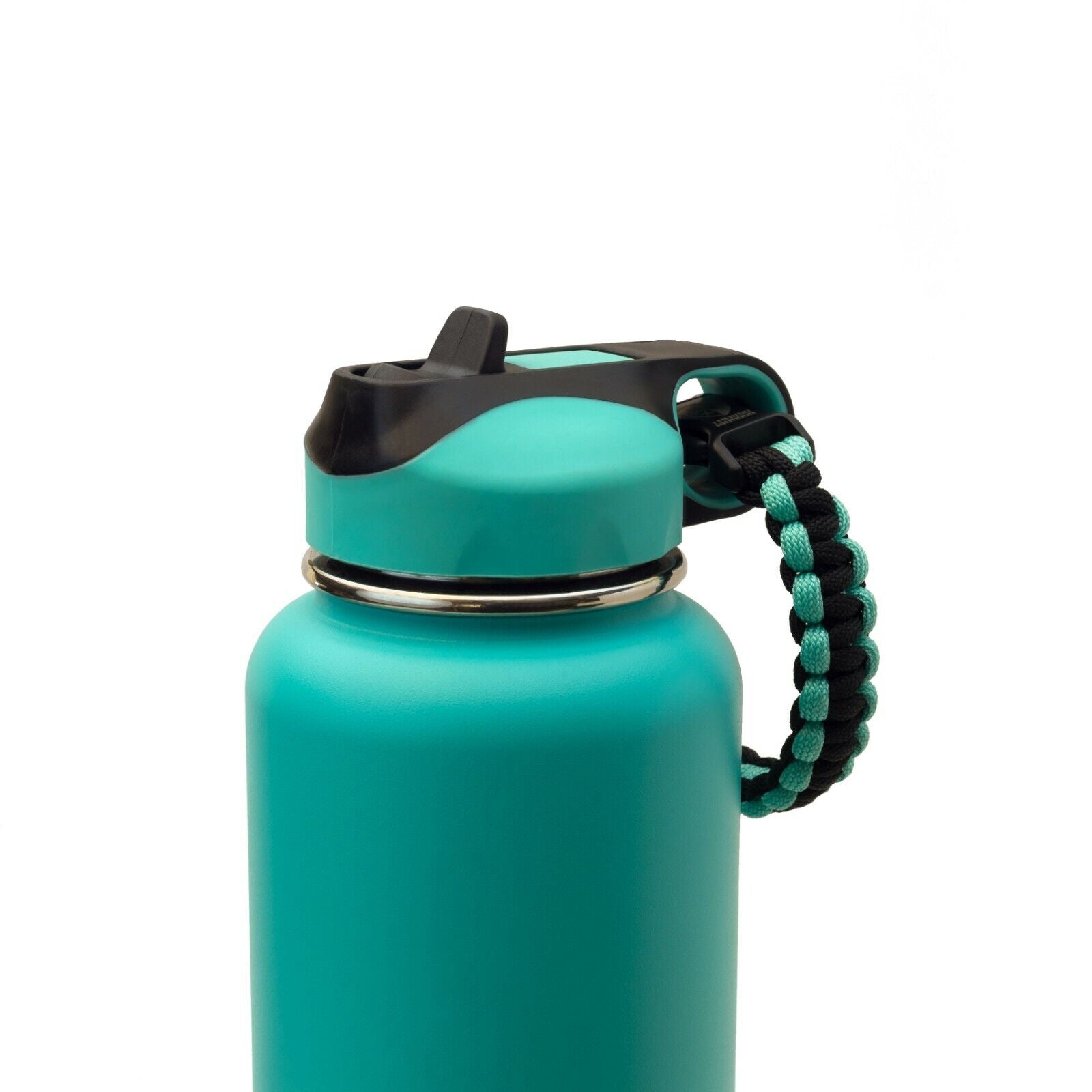 Wide Mouth Flip Straw Lid with Paracord Handle and Silicone Straw for Hydro Flask