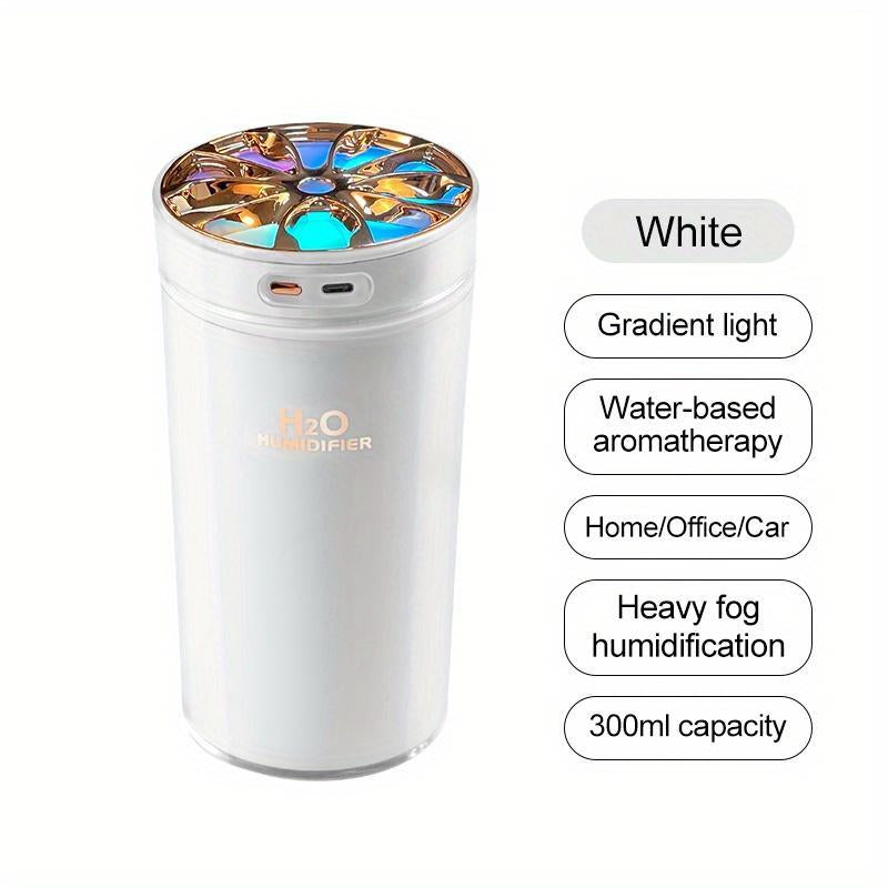 Breathe Easy Anywhere! 🌬️✨ 300ML Portable USB Humidifier with Colorful LED Night Light & Aroma Diffuser - Perfect for Home, Car, Office, and Bedroom! 💧💖